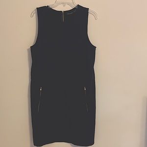 Cynthia Rowley Navy Blue Sheath w/Nice Gold Zipper Detail -